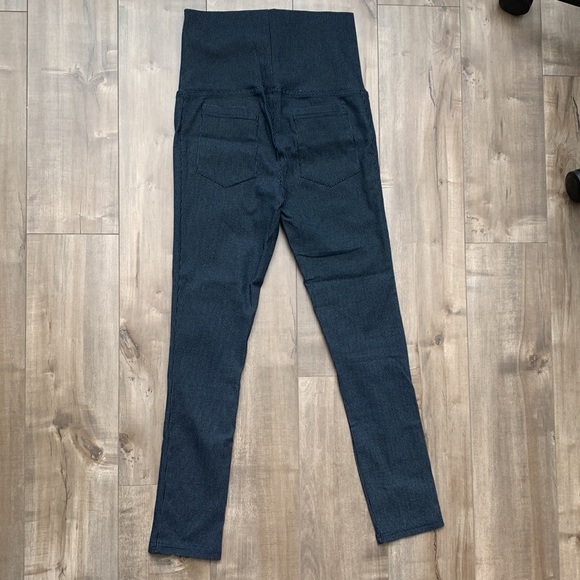 Blue dotted stretch maternity pants US size 4 - Picture 5 of 14